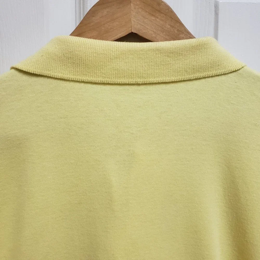 Flying Scotsman Shirt Mens Sz L Yellow Cotton Polo Short Slv Golf Office Casual